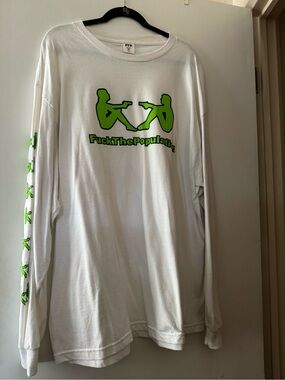 FTP White Long Sleeve Shirt with Kappa Green Logo
